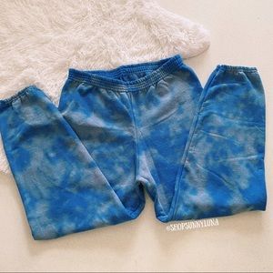 Bleach Tie Dye Blue Sweatpants